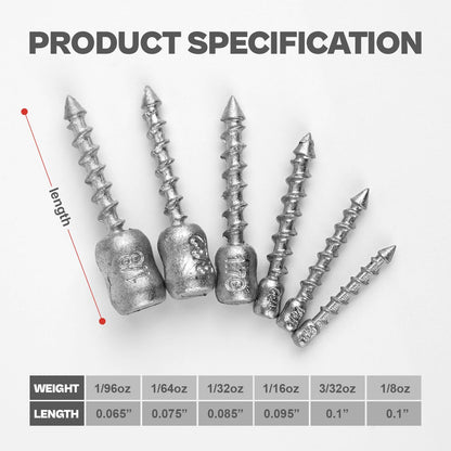 60/80-PCs Hard Alloy Screw Nail Weights
