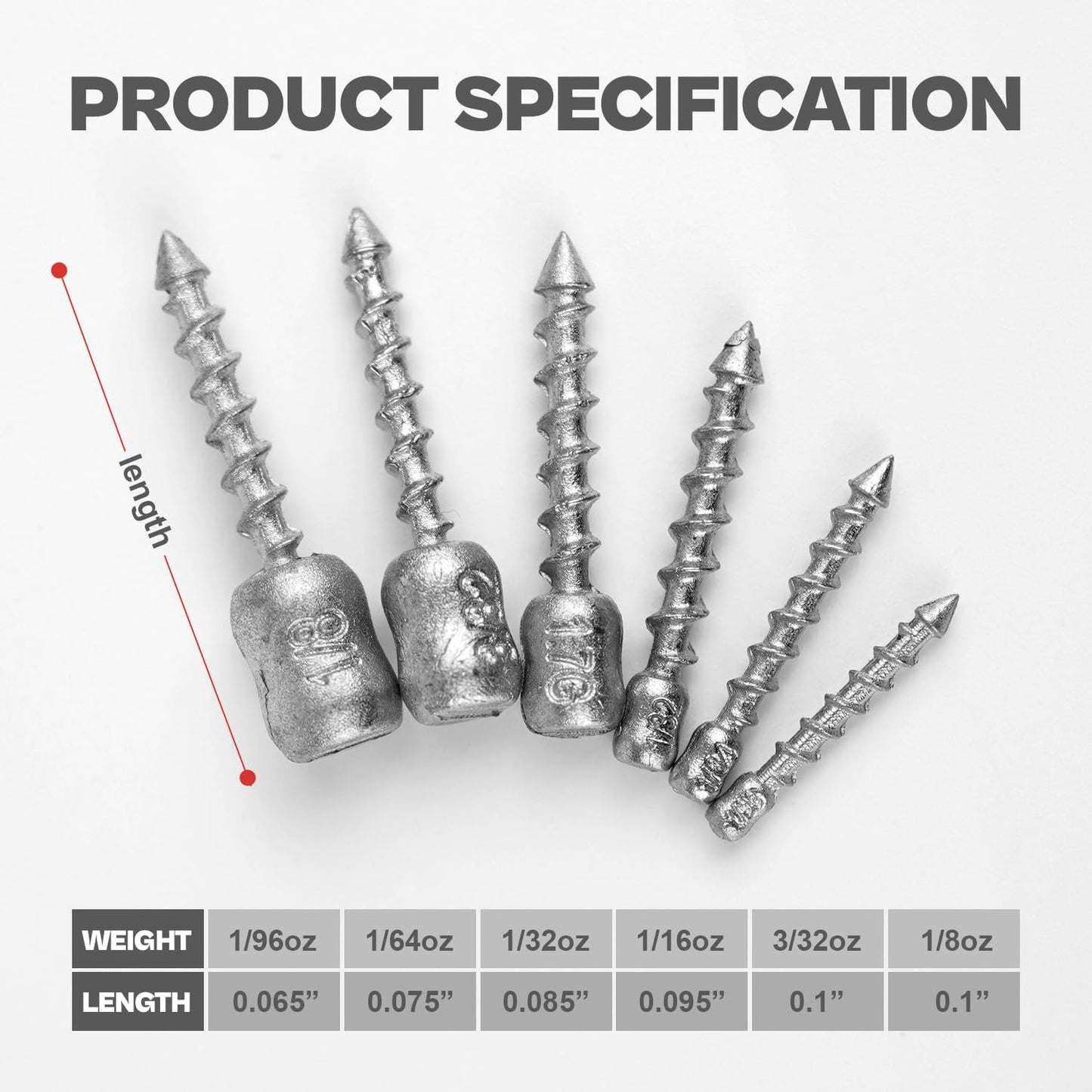 60/80-PCs Hard Alloy Screw Nail Weights