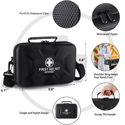 Gevoke 410 Piece Waterproof Hard Shell First Aid Kit for Home