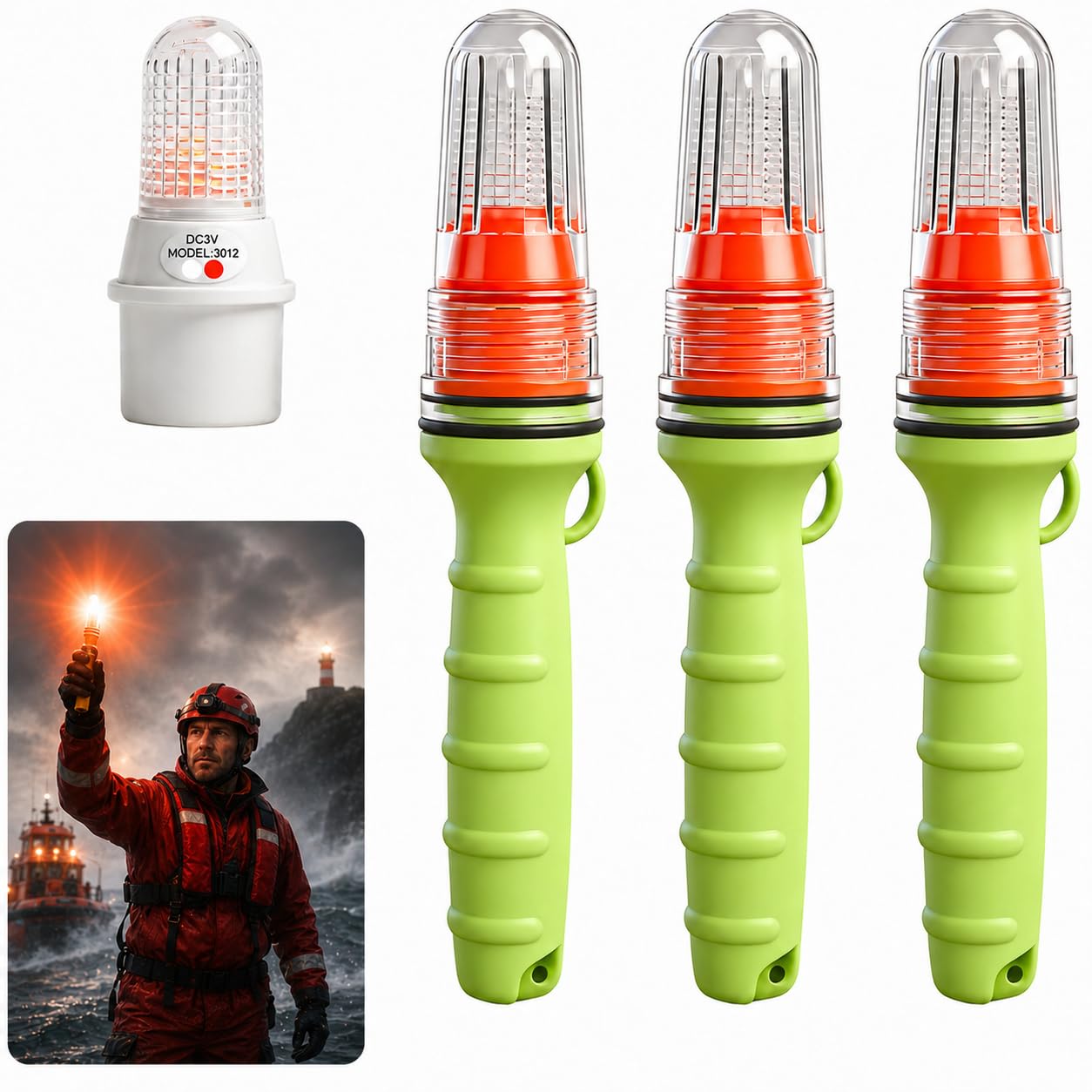 3 PCS Boat Flares, Coast Guard Approved
