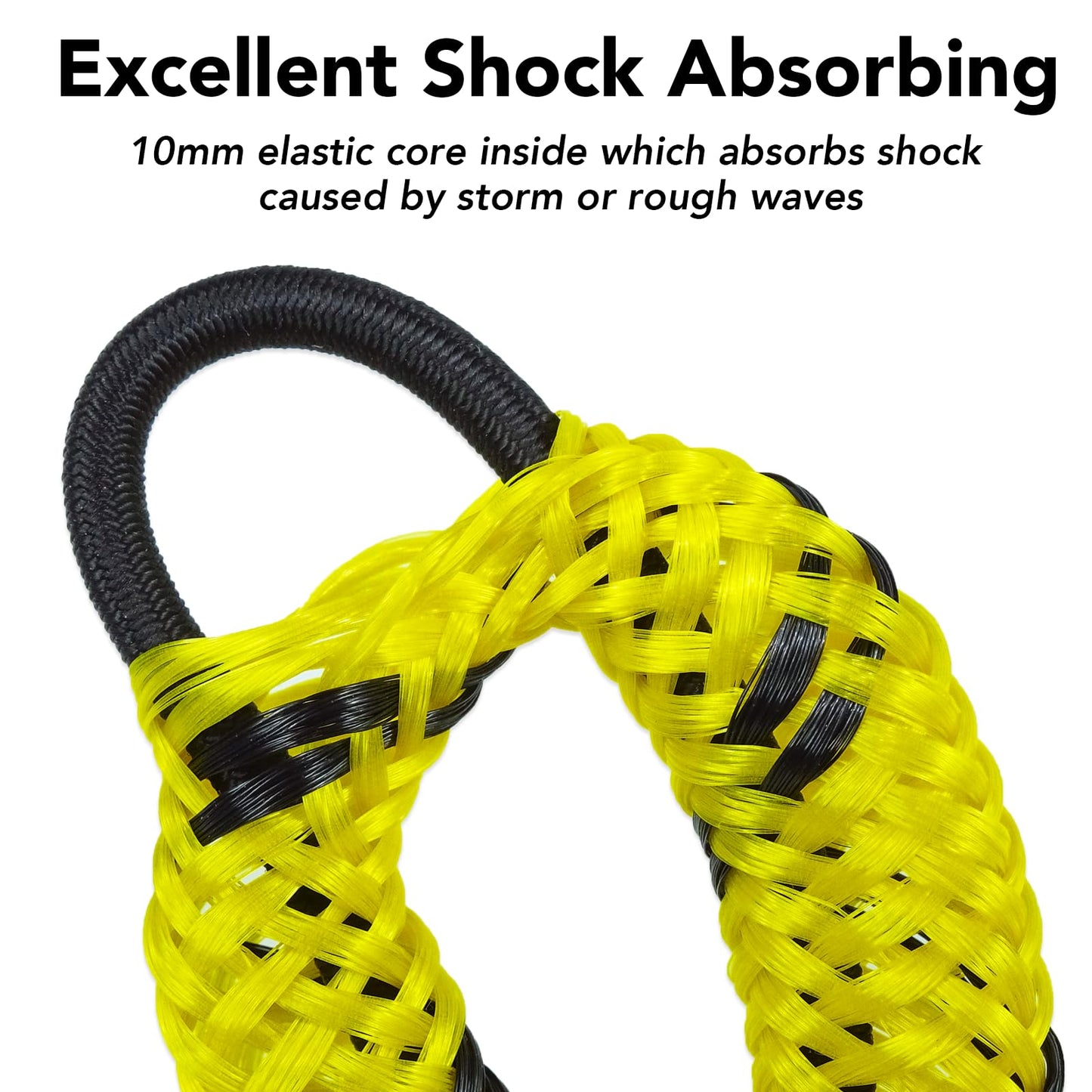 4 Feet Bungee Dock Line Mooring Rope 2-Pack for Docking