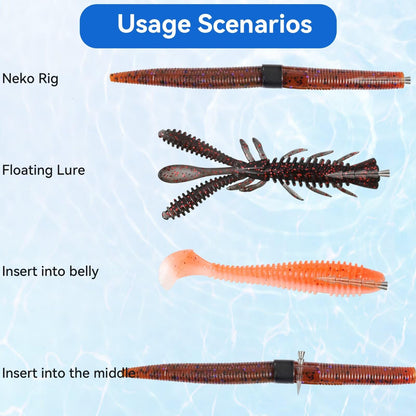 12/20pcs Tungsten Nail Weights for Neko Wacky Rig Fishing