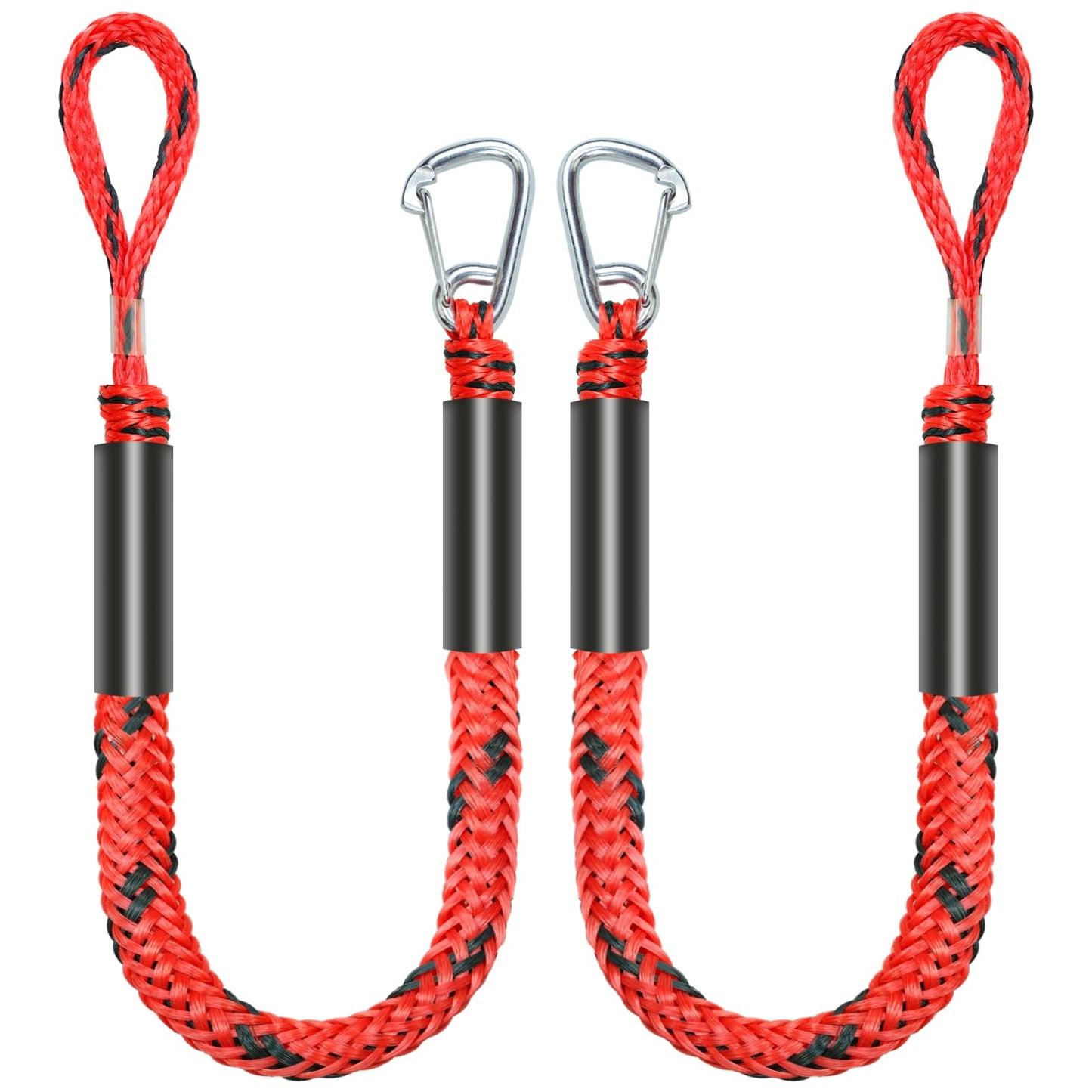 4 Feet Bungee Dock Line Mooring Rope 2-Pack for Docking