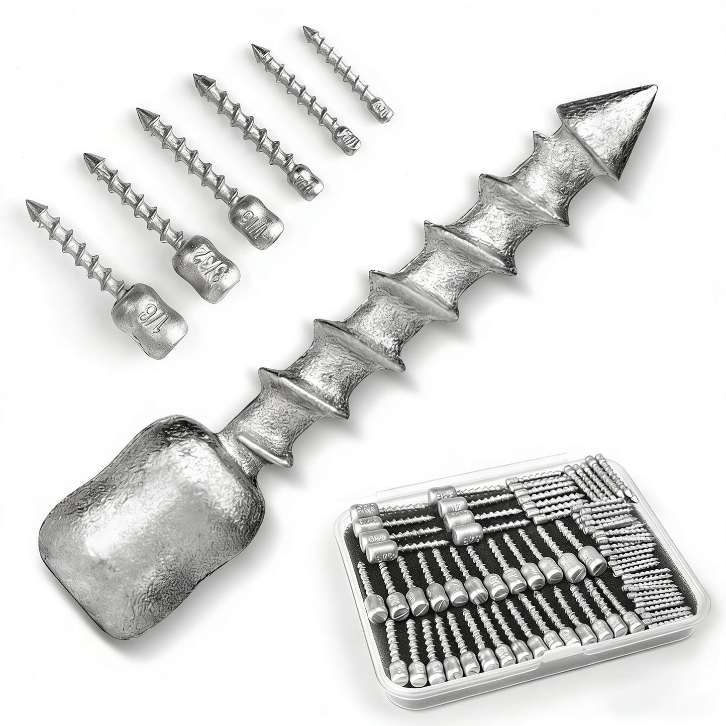 60/80-PCs Hard Alloy Screw Nail Weights