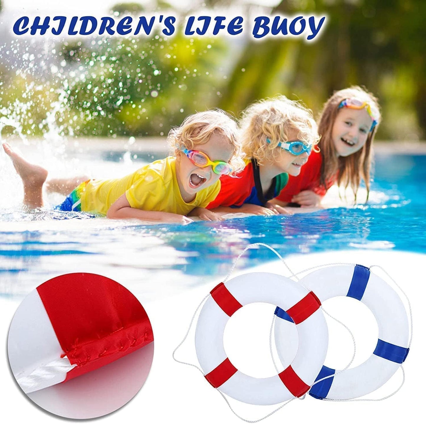 Lifebuoy Set 20Inch Life Preserver Ring and Water Floating Lifesaving Rope
