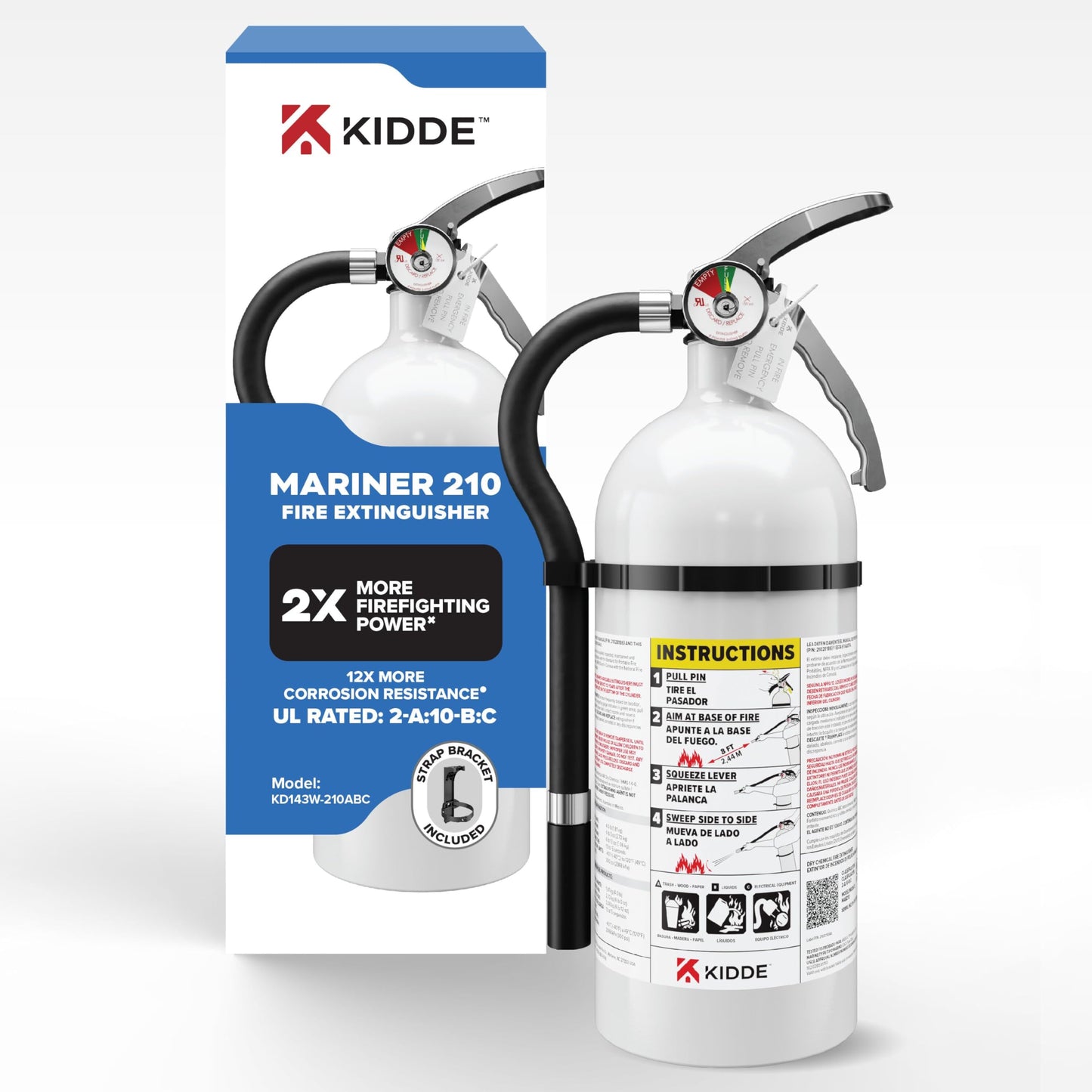 Kidde Fire Extinguisher for Boats, Single-Use 10BC