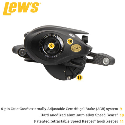 Lew's Tournament Pro LFS Speed Spool Baitcast Fishing Reel, Aluminum Frame, Premium 11 Stainless Steel Ball Bearings
