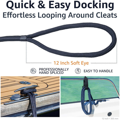 2-Pack Double Braid Nylon Boat Ropes