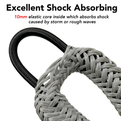 4 Feet Bungee Dock Line Mooring Rope 2-Pack for Docking