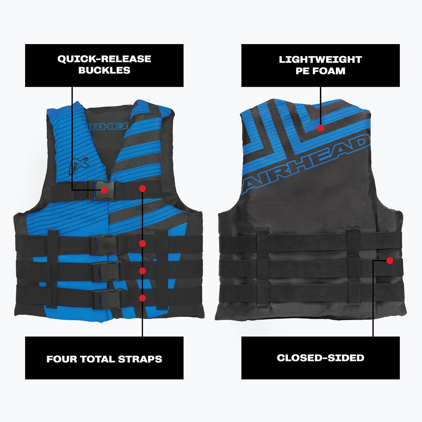 Airhead Trend Life Jacket for Adults & Kids - USCG Approved Life Vest