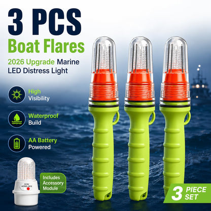 3 PCS Boat Flares, Coast Guard Approved