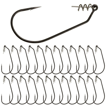 Reaction Tackle Swimbait Hooks for Bass Fishing - Soft Plastic Fishing Hooks with Centering Spring pin for Soft Plastic Swim Baits and Worm Lure Baits