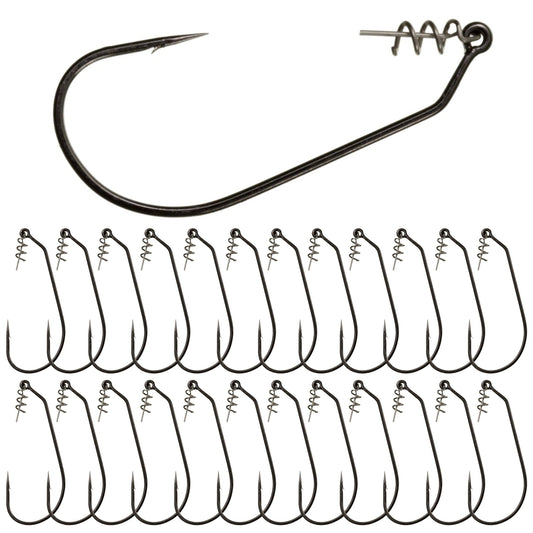 Reaction Tackle Swimbait Hooks for Bass Fishing - Soft Plastic Fishing Hooks with Centering Spring pin for Soft Plastic Swim Baits and Worm Lure Baits