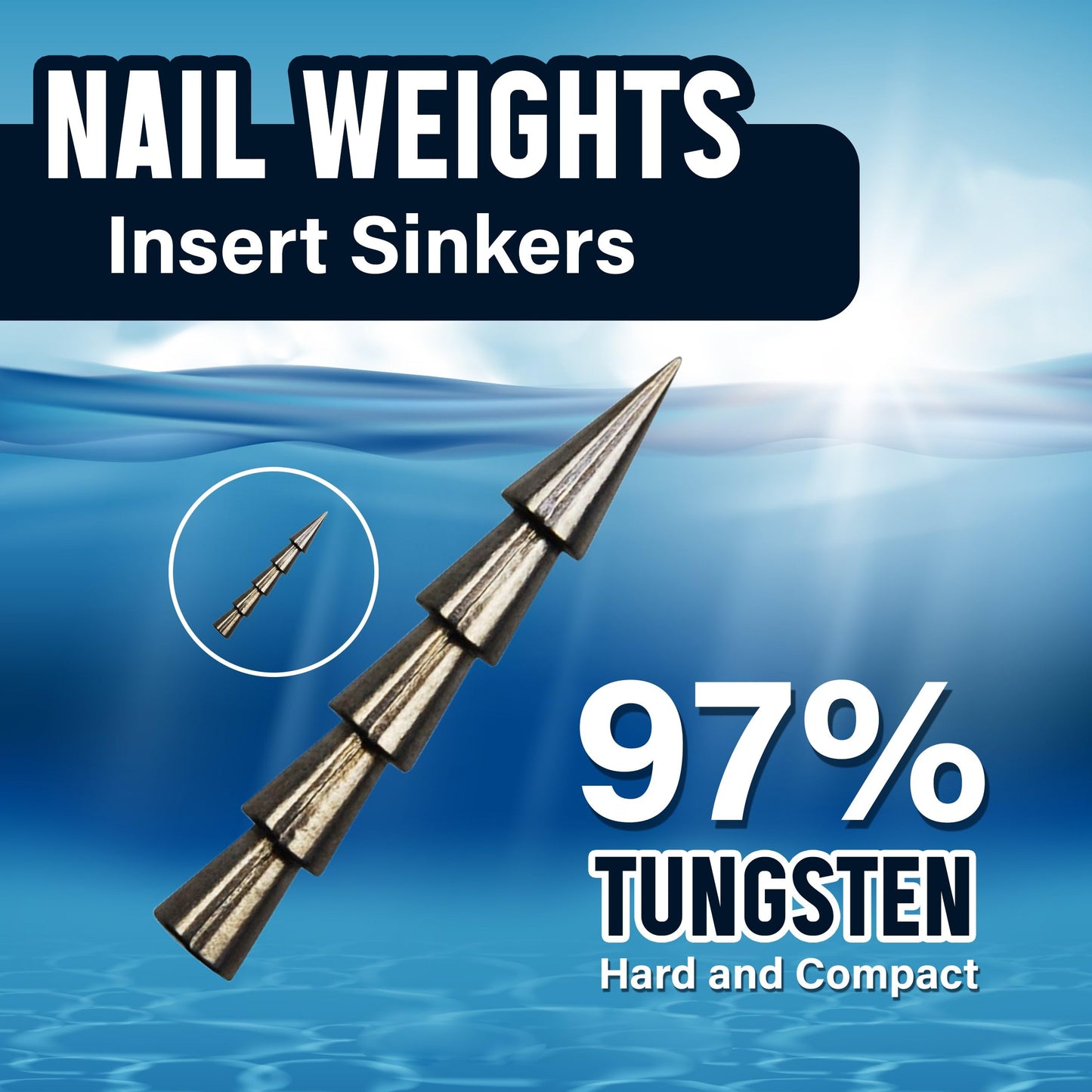 Reaction Tackle Tungsten Nail Weights for Bass Fishing