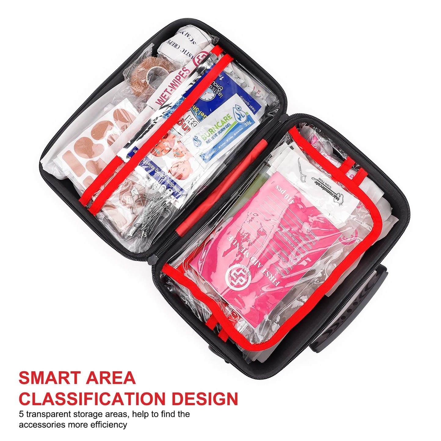 Gevoke 410 Piece Waterproof Hard Shell First Aid Kit for Home