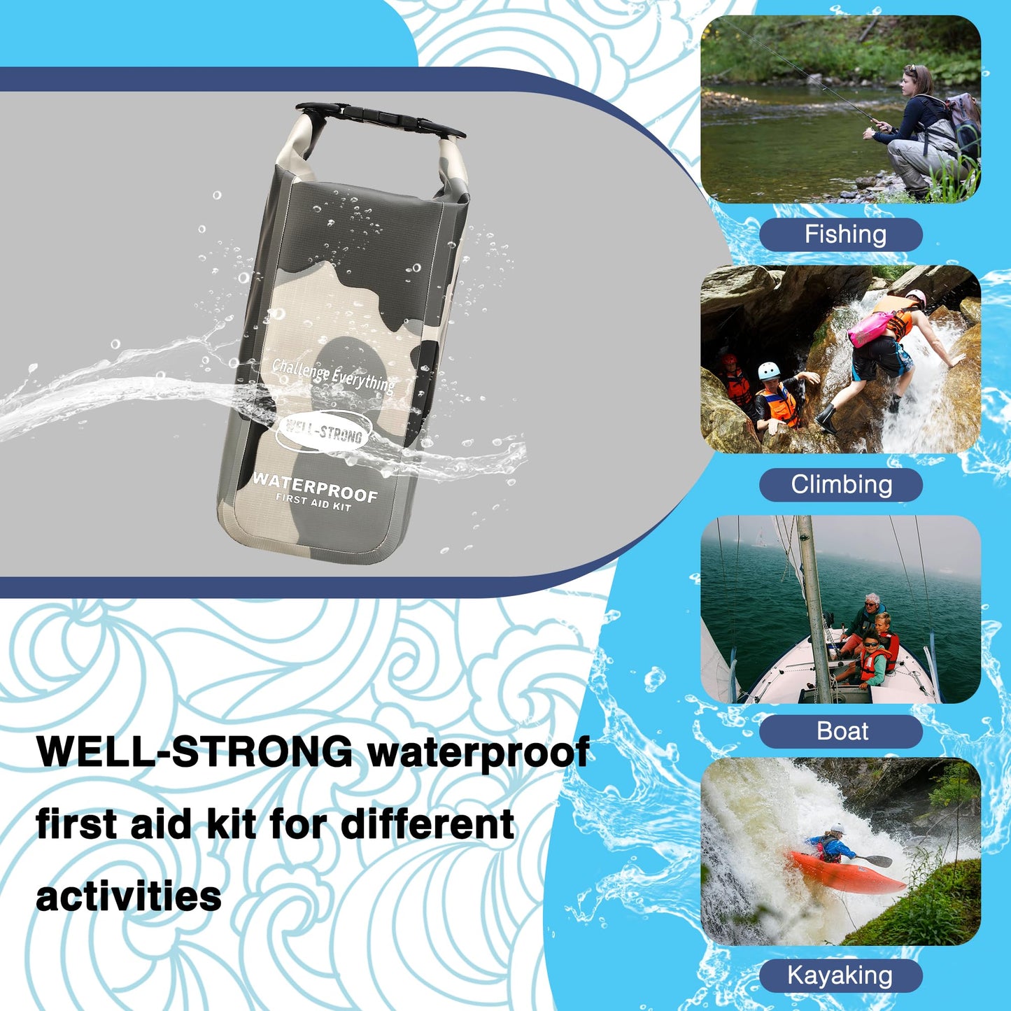 Waterproof First Aid Kit Roll Top Boat Emergency Kit