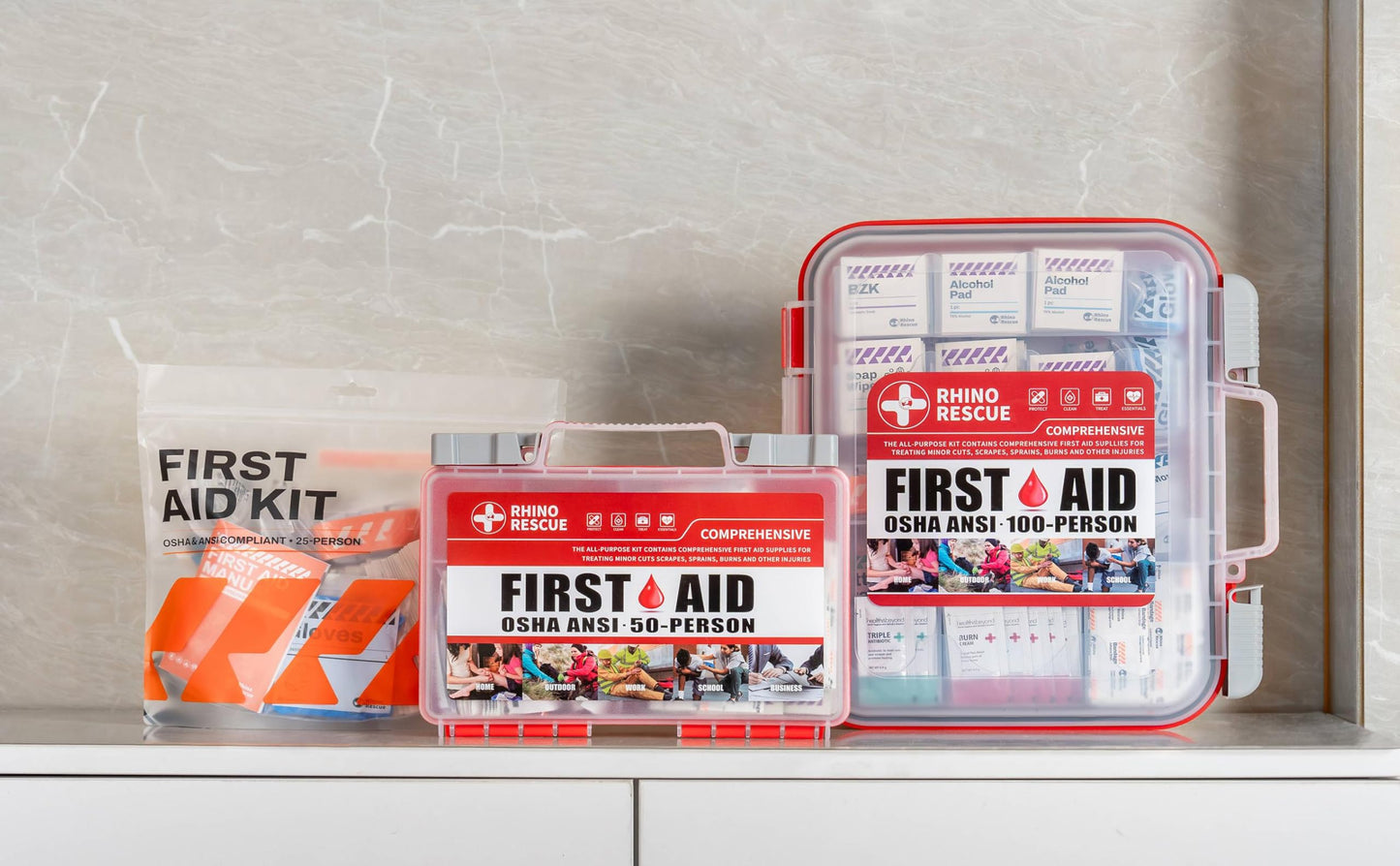 RHINO RESCUE 371 Pieces OSHA All-Purpose First Aid Kit