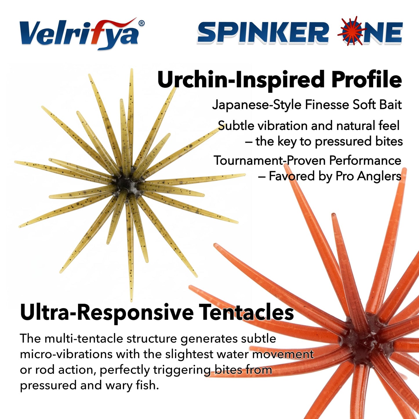 Tentacle Creature Lure, Japanese Style Soft Plastic Baits for Bass Fishing - for Drop Shot, Wacky Rig/Neko Rig and Finesse, Slow Sinking, Soft Bait by Velrifya