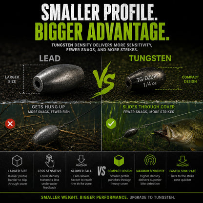 Tungsten Flipping Weights for Bass Fishing