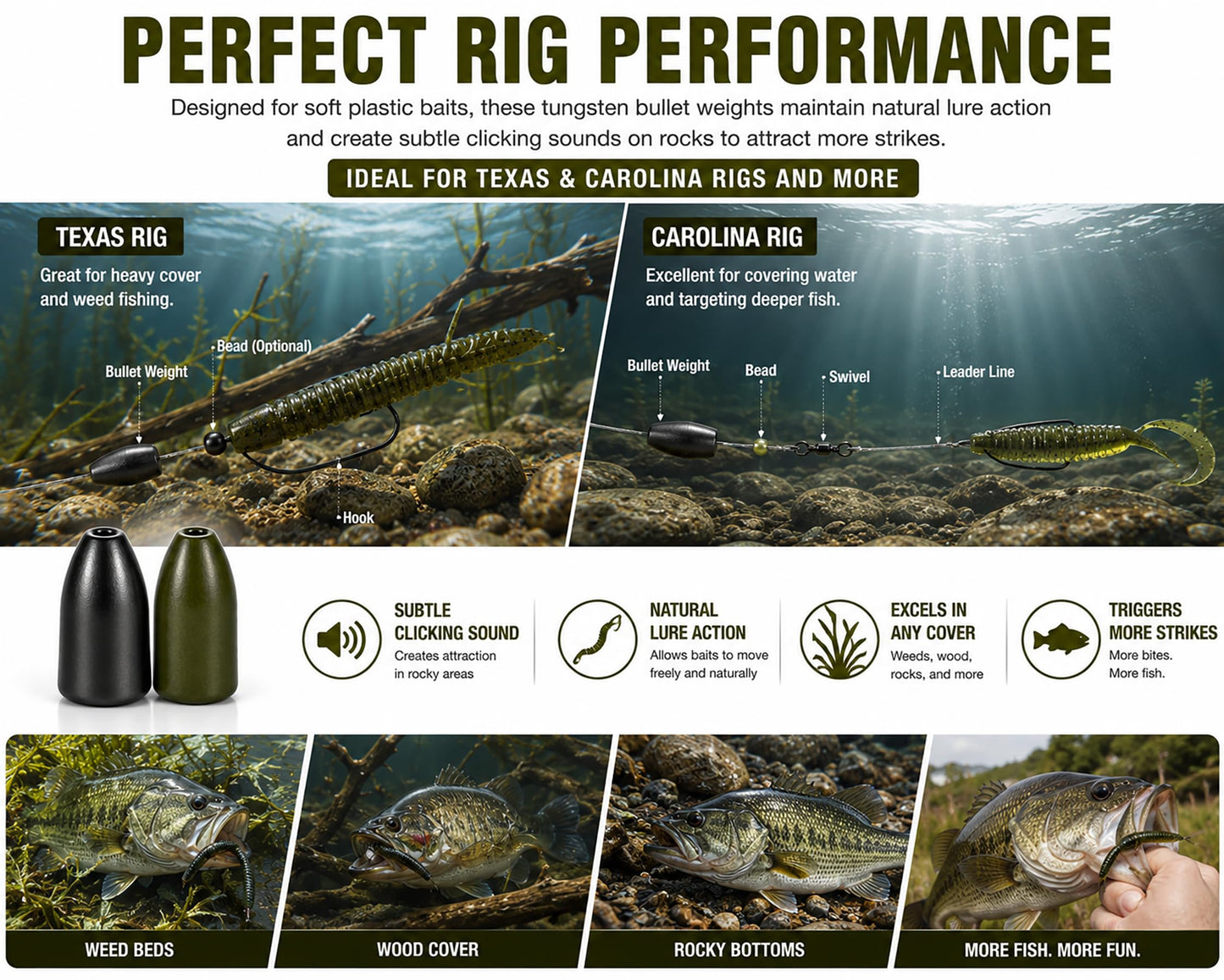 Tungsten Bullet Fishing Weights