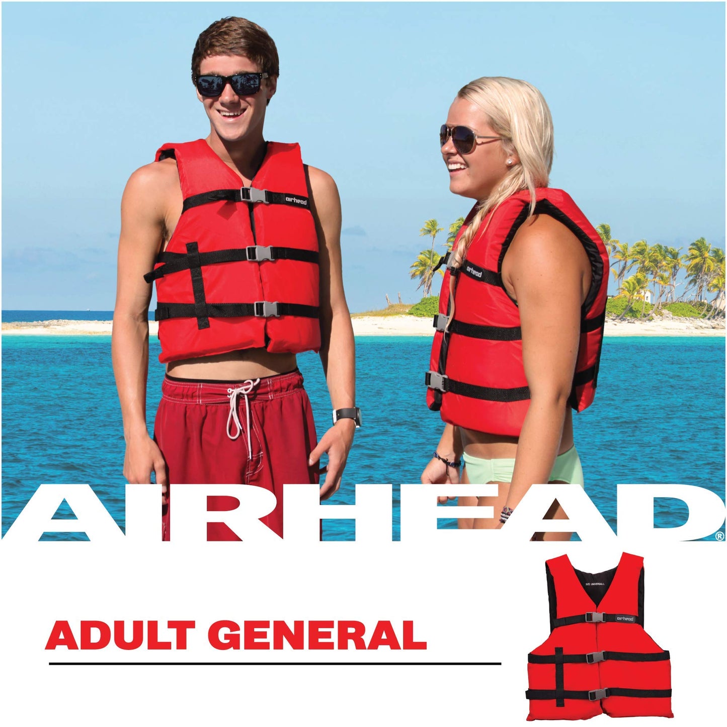 Airhead General Purpose Life Jacket for Adults & Kids - US Coast Guard Approved Life Vest