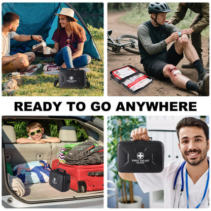 Gevoke 410 Piece Waterproof Hard Shell First Aid Kit for Home
