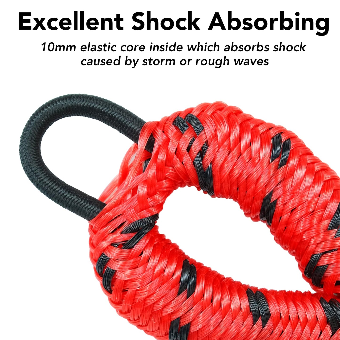 4 Feet Bungee Dock Line Mooring Rope 2-Pack for Docking