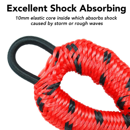 4 Feet Bungee Dock Line Mooring Rope 2-Pack for Docking