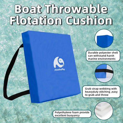2 Pack Throwable Flotation Cushion, USCG Approved Type IV PFD Boat Throw Seat Cushion Life Preserver