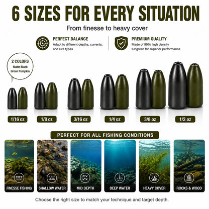 Tungsten Bullet Fishing Weights