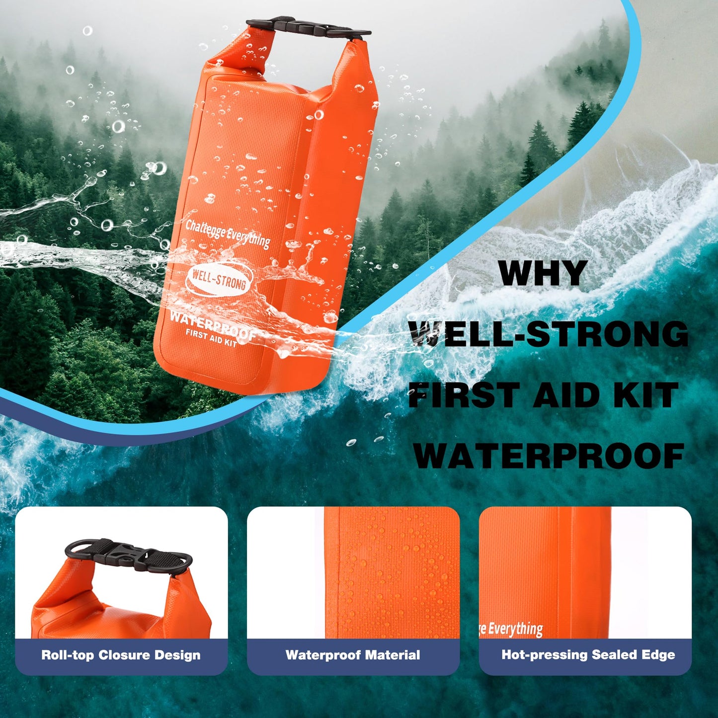 Waterproof First Aid Kit Roll Top Boat Emergency Kit