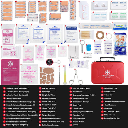 Gevoke 410 Piece Waterproof Hard Shell First Aid Kit for Home