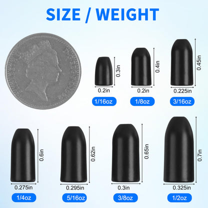 Tungsten Bullet Sinkers Fishing Weights