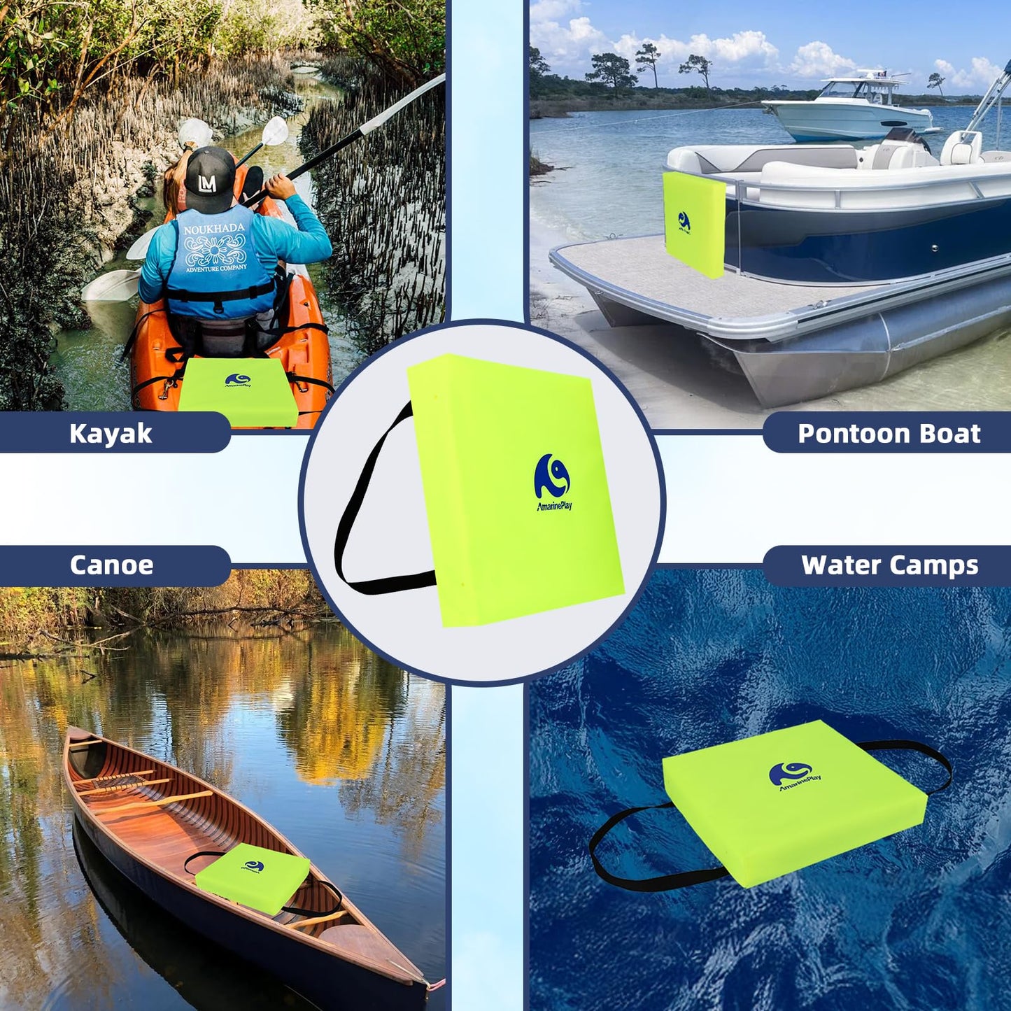 2 Pack Throwable Flotation Cushion, USCG Approved Type IV PFD Boat Throw Seat Cushion Life Preserver