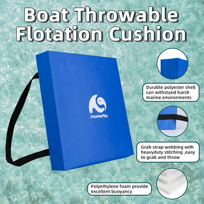 2 Pack Throwable Flotation Cushion, USCG Approved Type IV PFD Boat Throw Seat Cushion Life Preserver