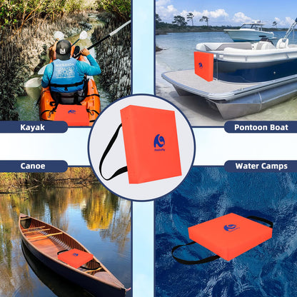 2 Pack Throwable Flotation Cushion, USCG Approved Type IV PFD Boat Throw Seat Cushion Life Preserver