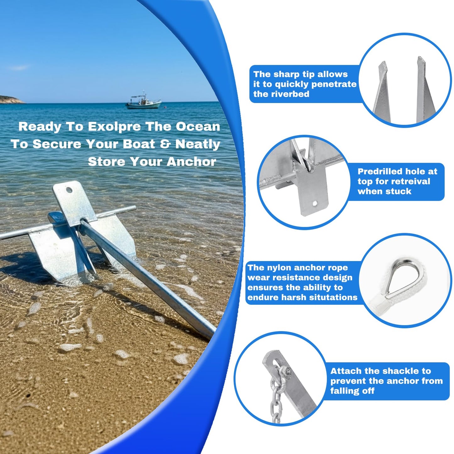 Heavy Duty Boat Anchor Kit