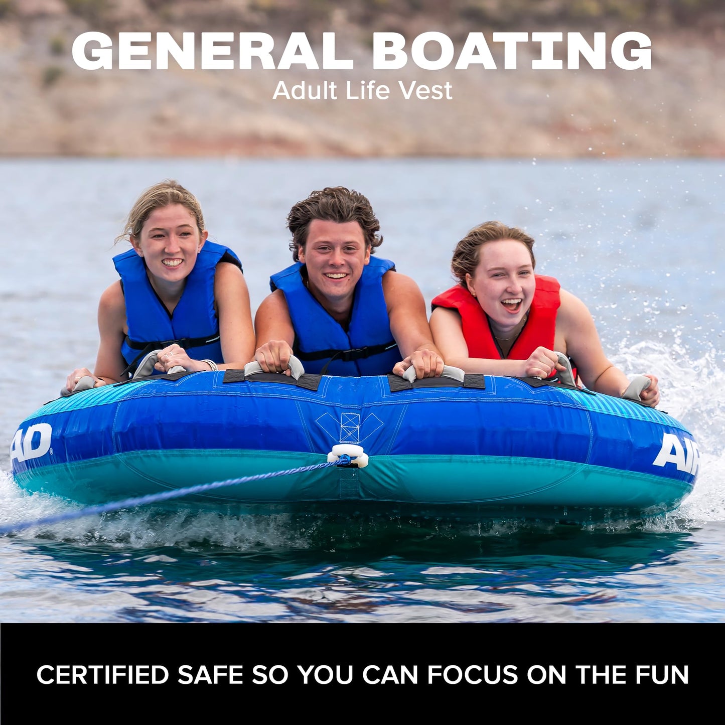 Airhead General Purpose Life Jacket for Adults & Kids - US Coast Guard Approved Life Vest