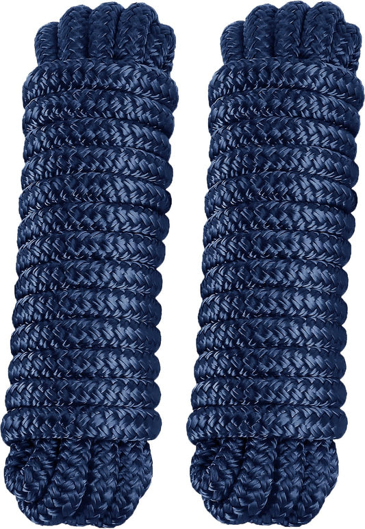 2-Pack Double Braid Nylon Boat Ropes