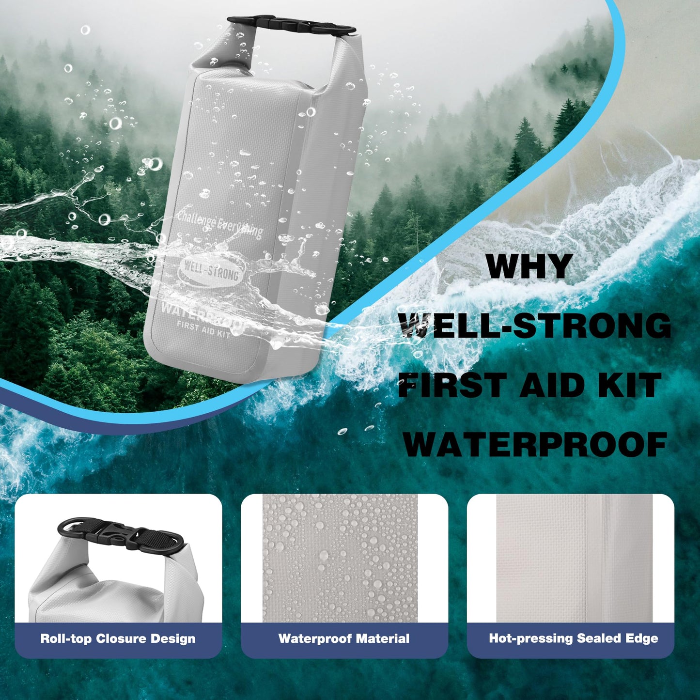 Waterproof First Aid Kit Roll Top Boat Emergency Kit