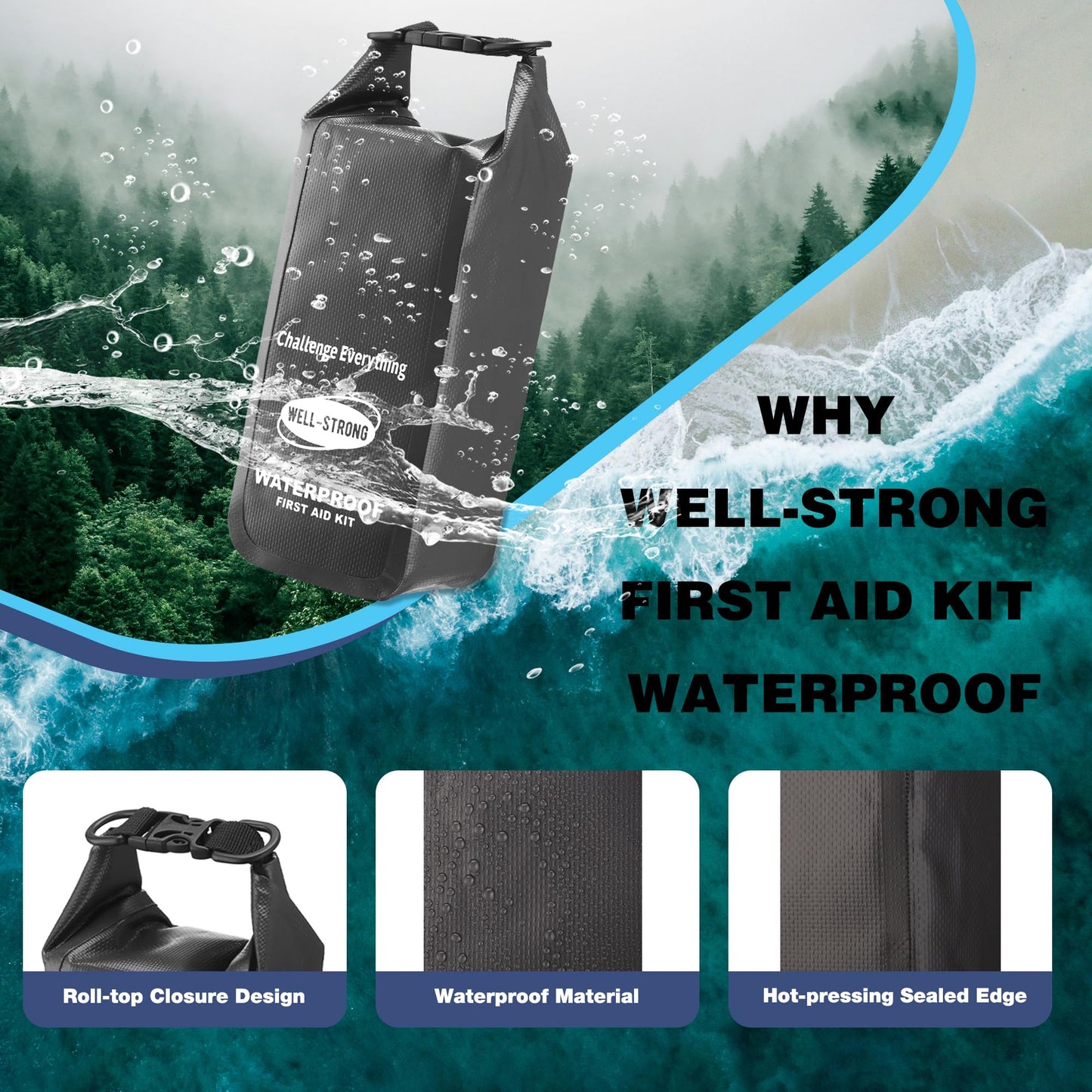 Waterproof First Aid Kit Roll Top Boat Emergency Kit