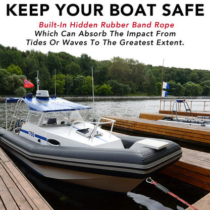 4 Feet Bungee Dock Line Mooring Rope 2-Pack for Docking