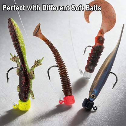 Dr.Fish 10 Pack Ned Rig Jig Heads Mushroom Finesse Jig Heads for Soft Lures Bass Fishing Hooks Swimbait Worms Trout Panfish Catfish Freshwater Fishing