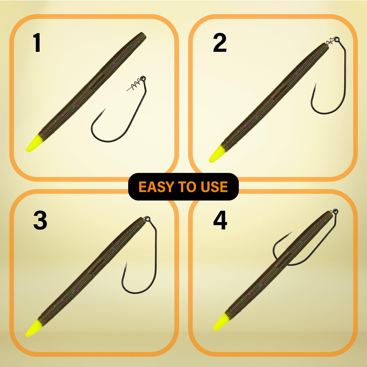 Reaction Tackle Swimbait Hooks for Bass Fishing - Soft Plastic Fishing Hooks with Centering Spring pin for Soft Plastic Swim Baits and Worm Lure Baits