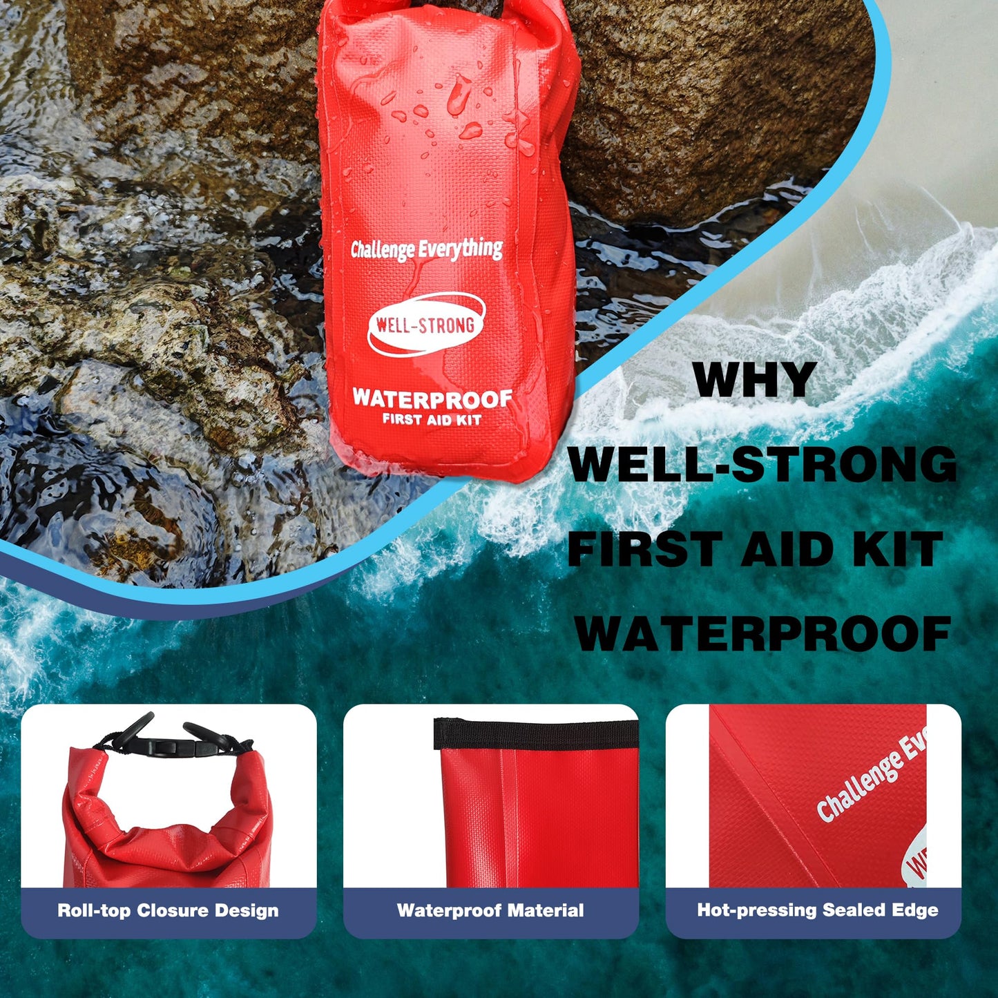 Waterproof First Aid Kit Roll Top Boat Emergency Kit