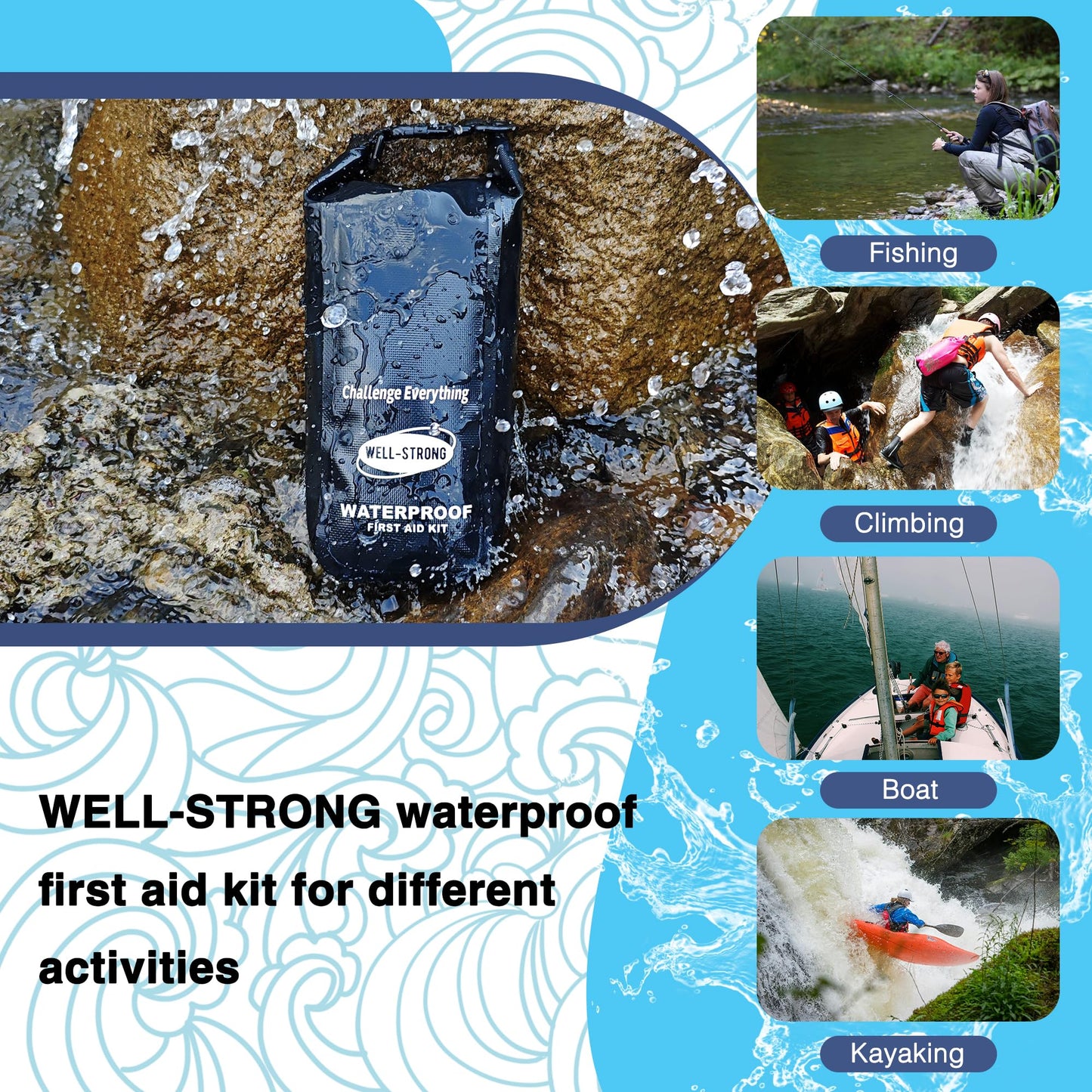 Waterproof First Aid Kit Roll Top Boat Emergency Kit