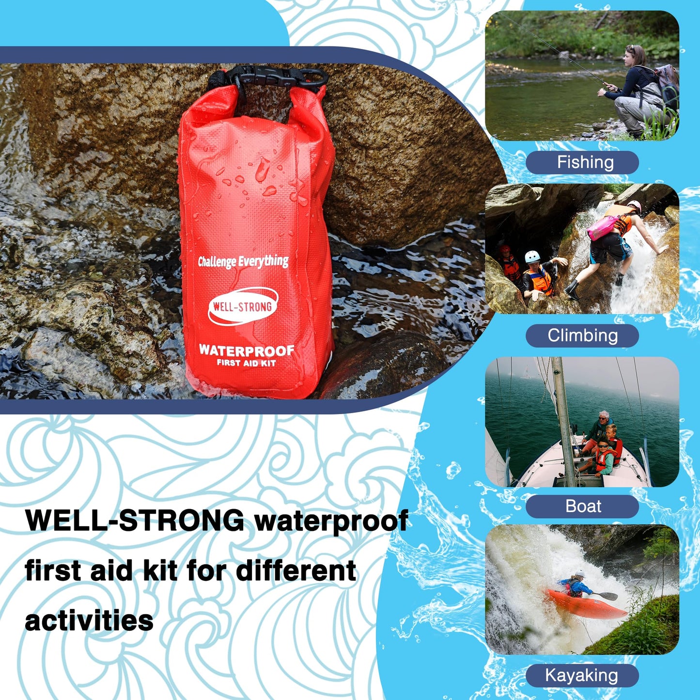Waterproof First Aid Kit Roll Top Boat Emergency Kit