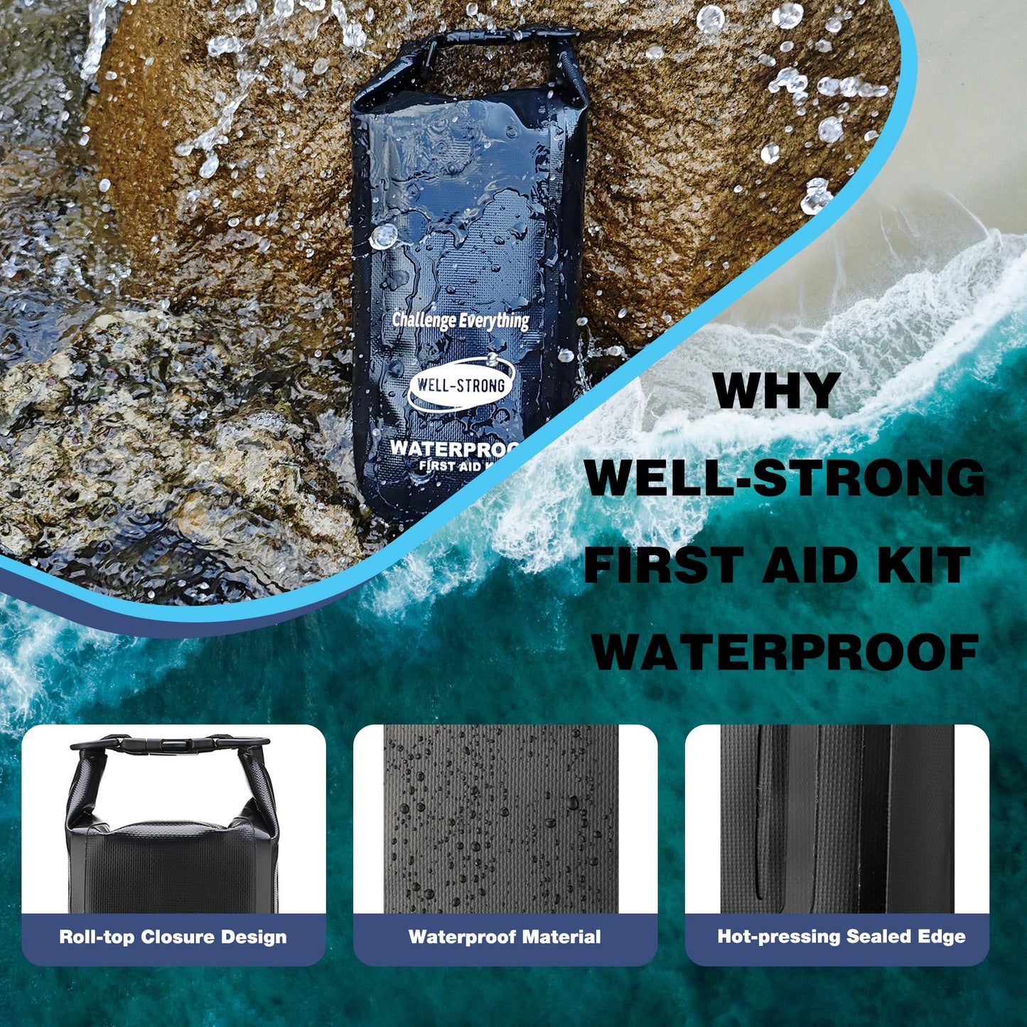 Waterproof First Aid Kit Roll Top Boat Emergency Kit