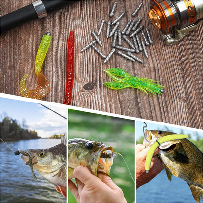 50pcs Fishing Nail Weights Kit Insert Sinkers Wacky Worm Weights